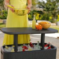 BevyBar Rattan šaltkrepšis-staliukas - Image 2